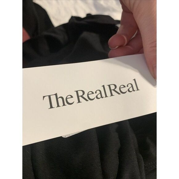 Reformation New Authentic Solid Black Tank Ruffle Quinley Knit Mini Dress Xs - Picture 12 of 12